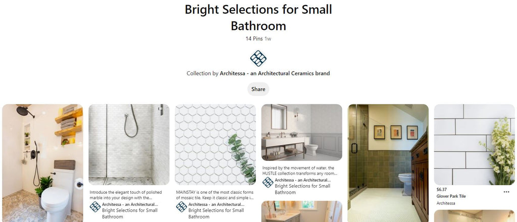 Bright selections for small bathrooms