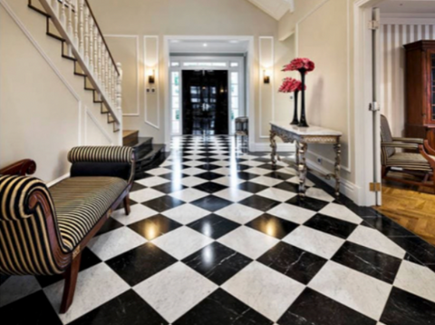 Checkered Marble Floor Tile