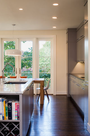 Brightly lit kitchen