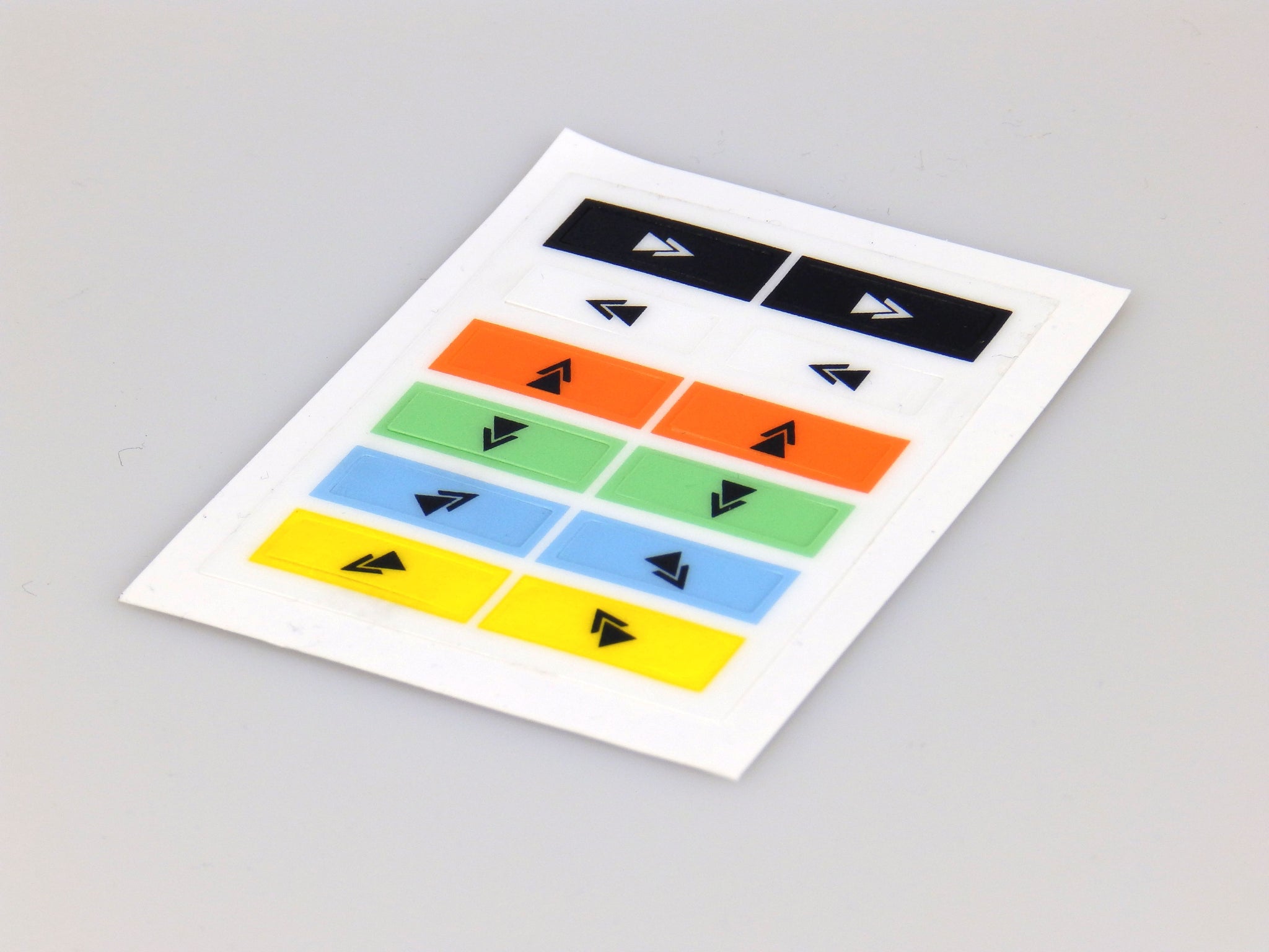 rechtop Waarschijnlijk gebruik Stickervel met gekleurde pijlen voor EX2 serie – Industrial Remote Controls