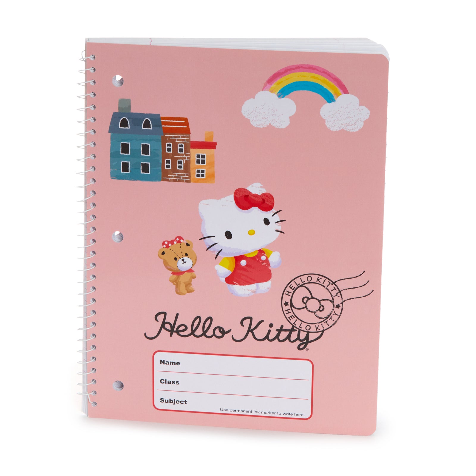  Sanrio Hello Kitty Floral Spiral Daily Notebook Note Pad 1pc  (Blue) : Office Products