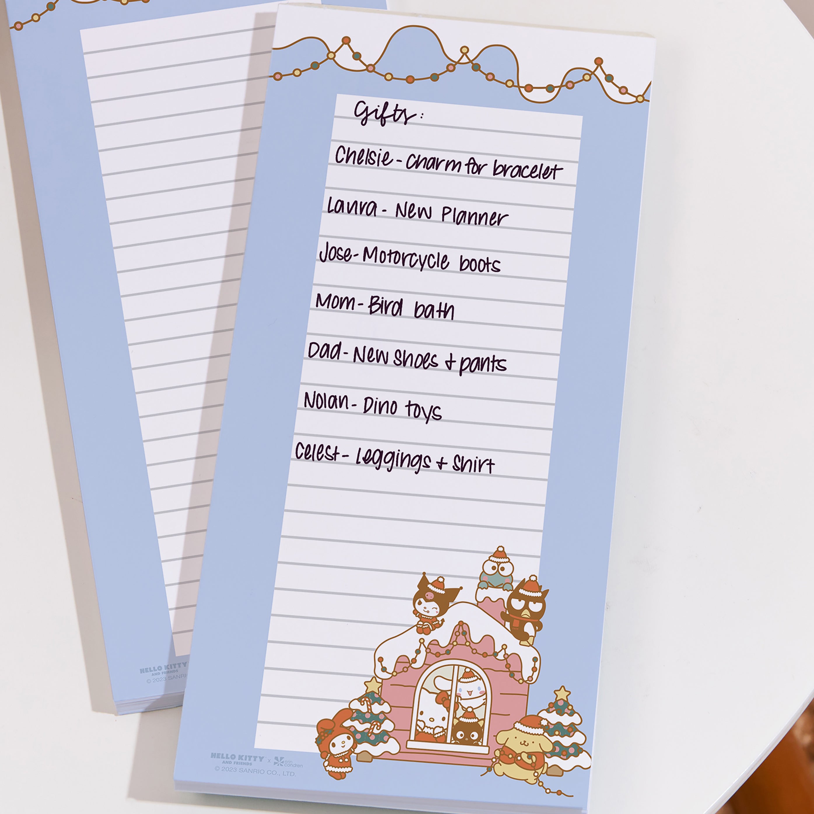 Image of Hello Kitty and Friends x Erin Condren Holiday List Notepad 2-Piece Set