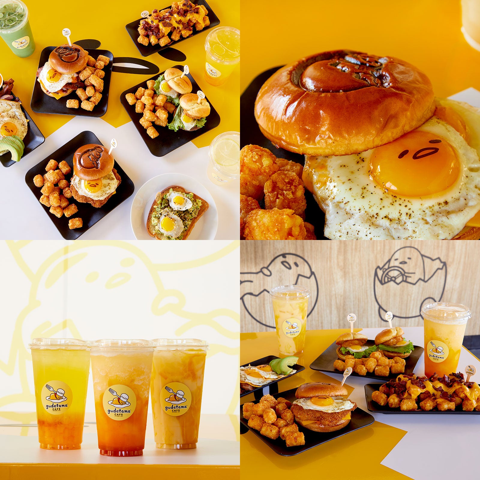 a picture of a burger with gudetama on the egg