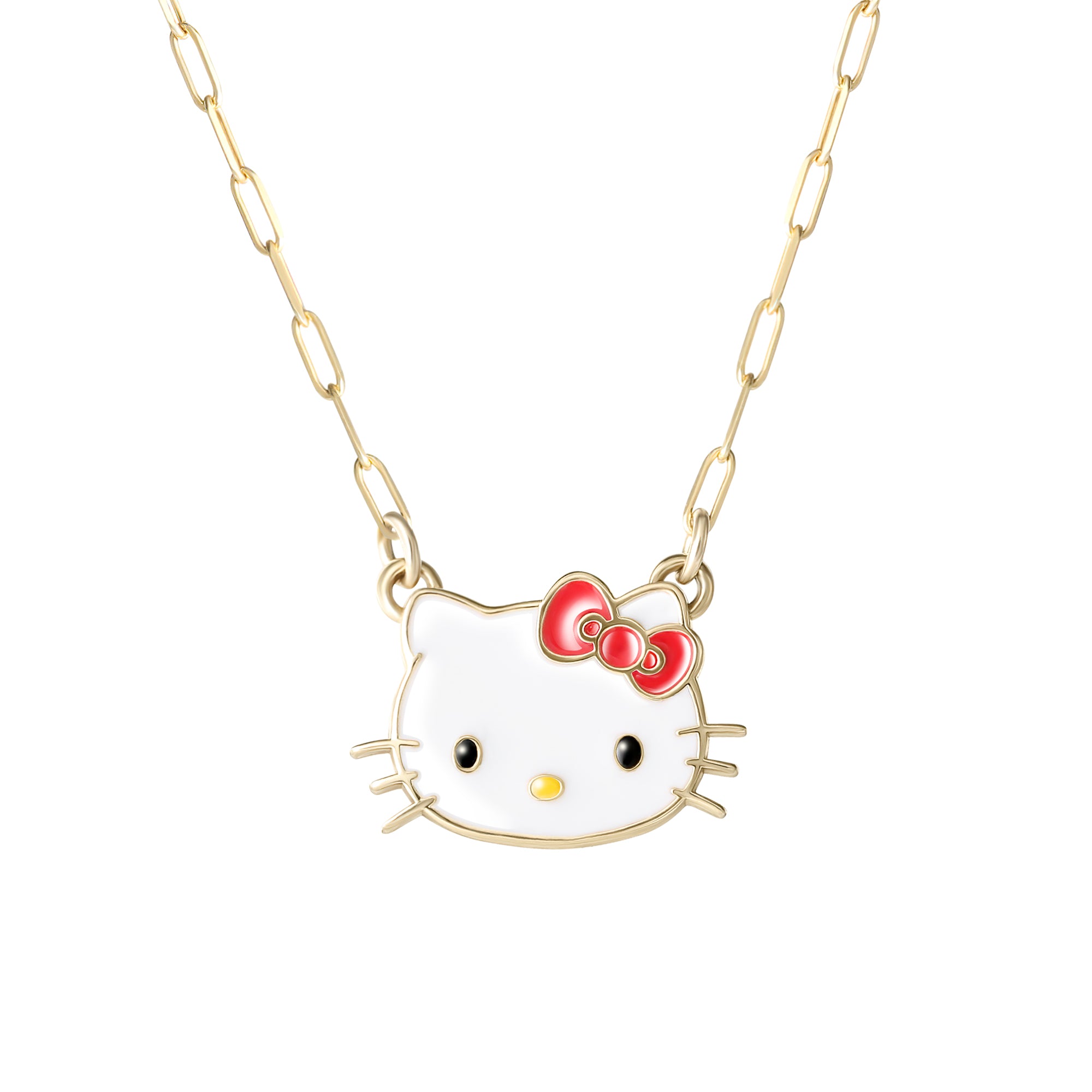 Hello Kitty Sanrio Yellow Gold Plated Crystal Rainbow Necklace - 18''  Chain, Officially Licensed Authentic | CoolSprings Galleria