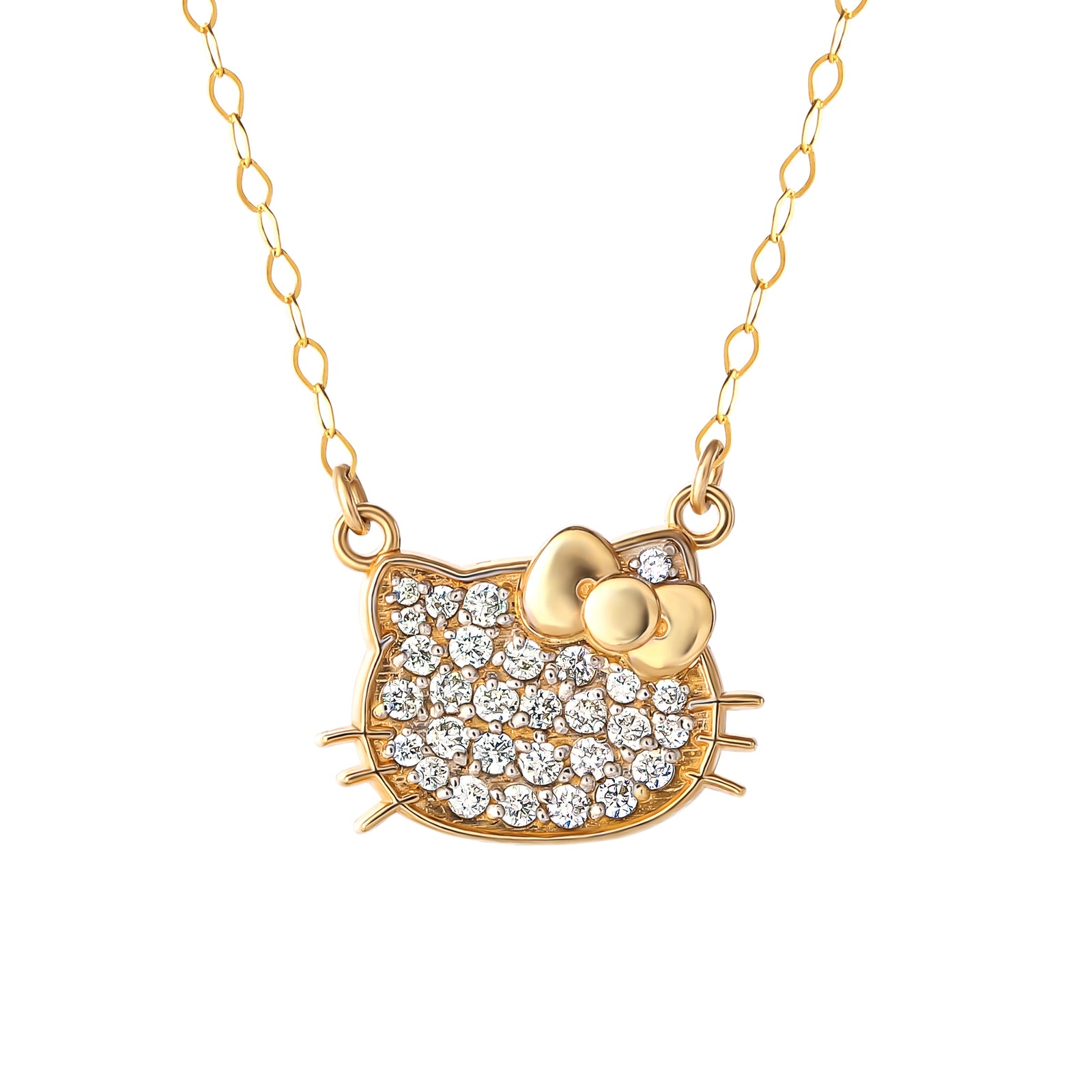 Hello Kitty® 50th Anniversary Icing Exclusive Sterling Silver 3/8 ct. tw.  Lab Grown Diamond & Enamel Pendant Necklace