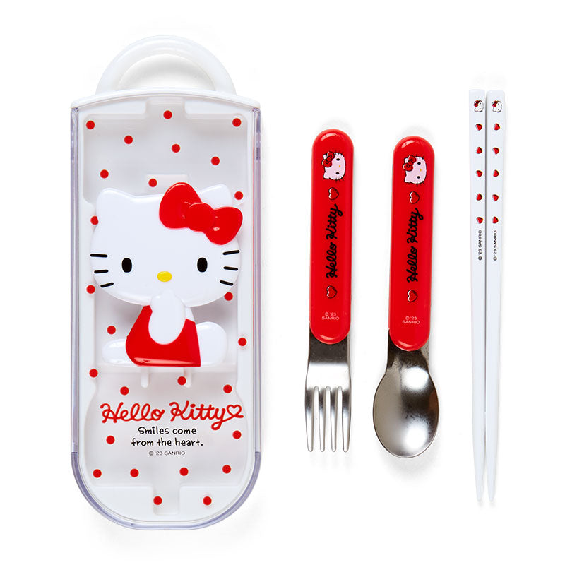 SANRIO Hello Kitty BENTO BOX Lunch Containers ＆ CUTLERY Fork Spoon ＆ BAG  rare