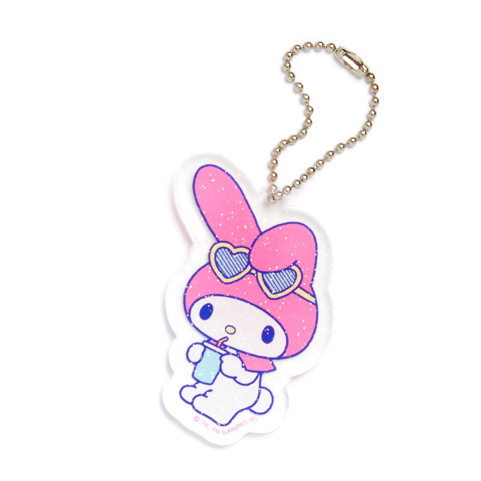 Kuromi Glitter Heart Keychain (Cupid Series)