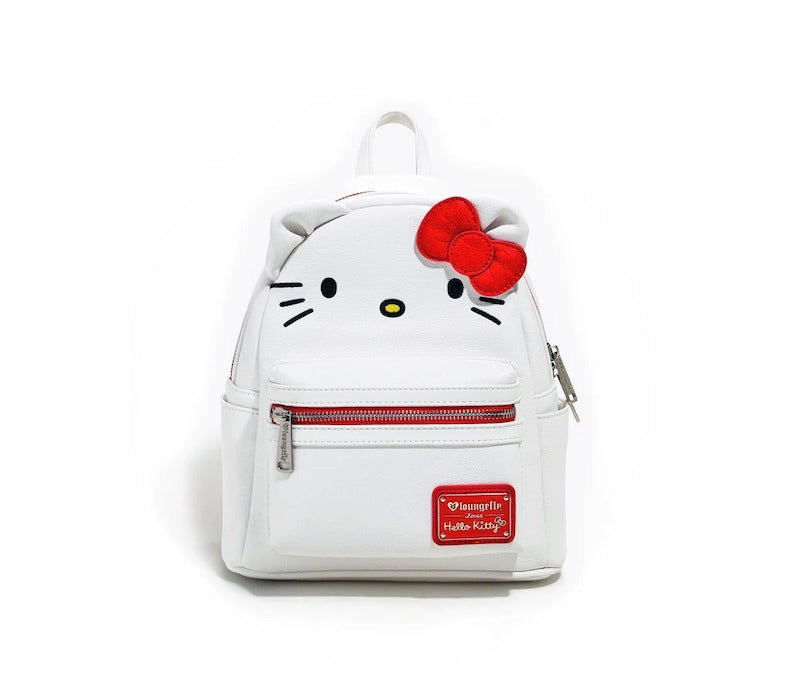 Loungefly Hello Kitty Bag Bowler embossed White Large Logo Sanrio Purse