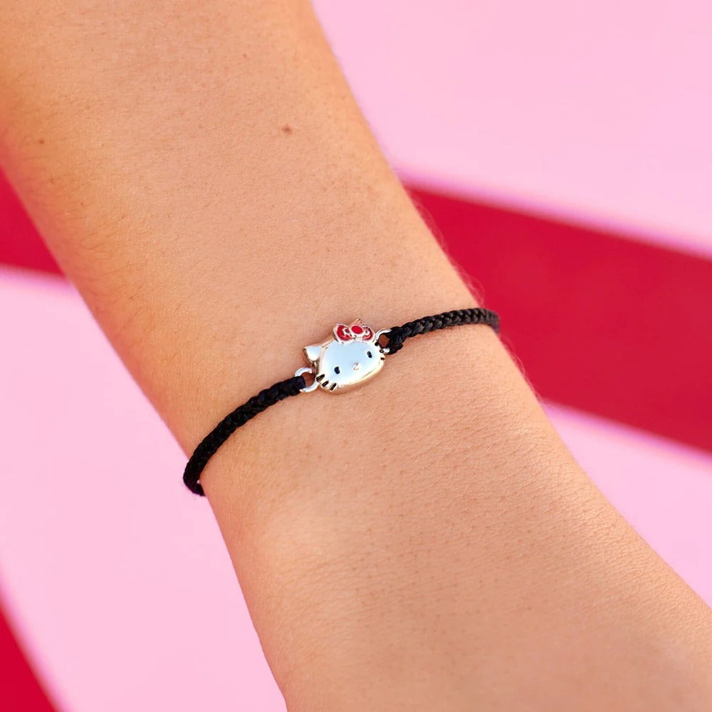 Hello Kitty 14K White Gold Diamond Bracelet
