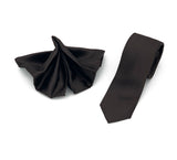 Fioruzzi Chocolate brown Tie & Pocket Square