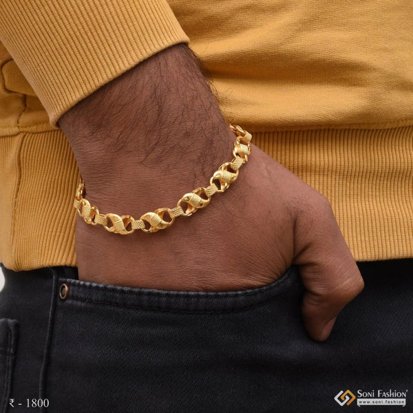 1 Gram Gold Plated Lion with Diamond Glamorous Design Bracelet for Men -  Style C556 – Soni Fashion®