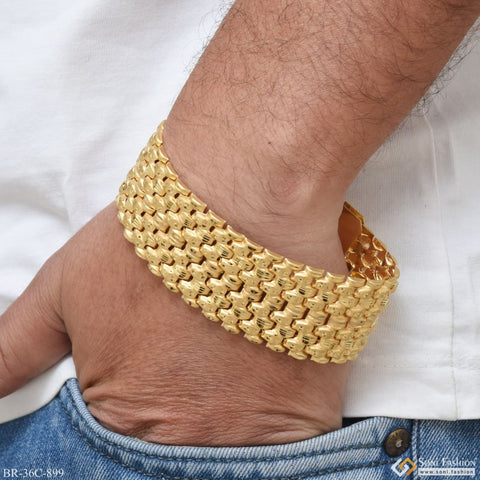 1 Gram Gold Forming Chokdi with Diamond Best Quality Bracelet for Men -  Style C263 – Soni Fashion®
