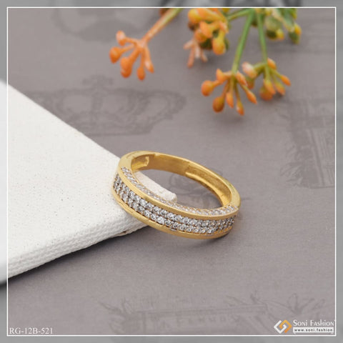 Women's Gold Ring (1.610 Grams), 22Kt Plain Yellow Gold | Mohan Jewellery