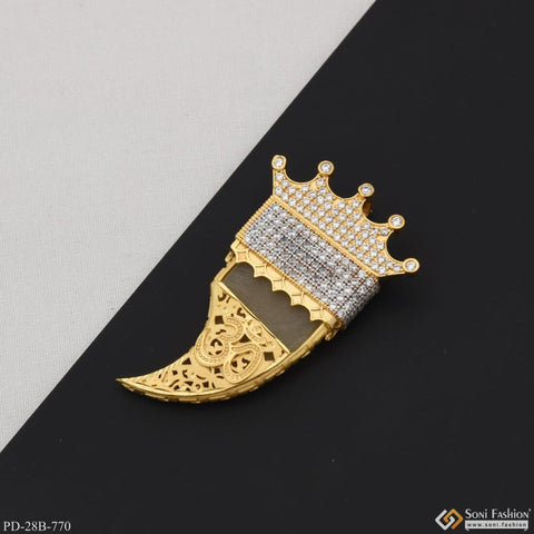 Rajwadi Nail Finely Detailed Design Gold Plated Pendant For Men - Style  A717, गोल्ड प्लेटेड पेंडेंट - Soni Fashion, Rajkot | ID: 2850958728797