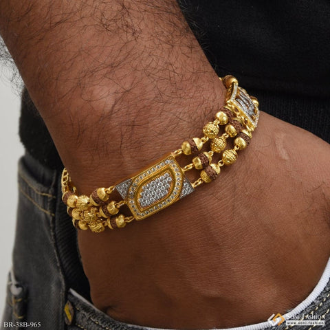Link Design Solid 18k Gold Bracelet with Ruby Gemstone Handmade Indian Style  | eBay