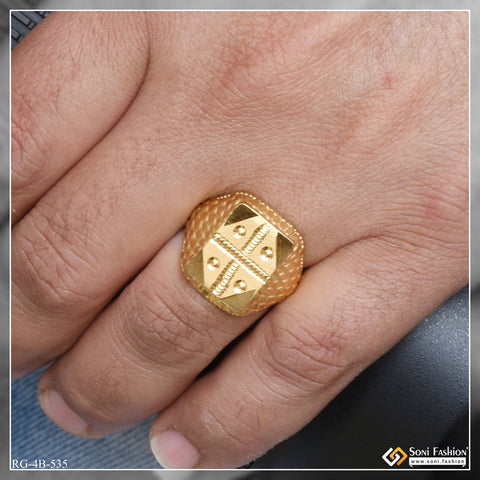 Manufacturer of Mens exclusive ashok stambh gold 22ct ring-mhr37 | Jewelxy  - 134484