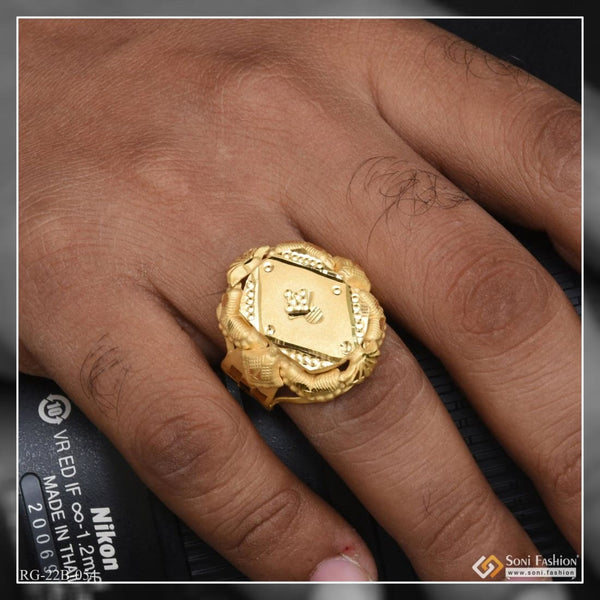 Buy quality 916 Gold CZ Swastik Design Ring For Men in Vadodara