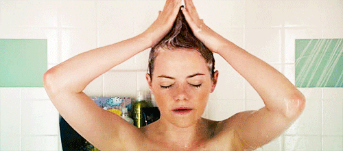 Showering and washing hair