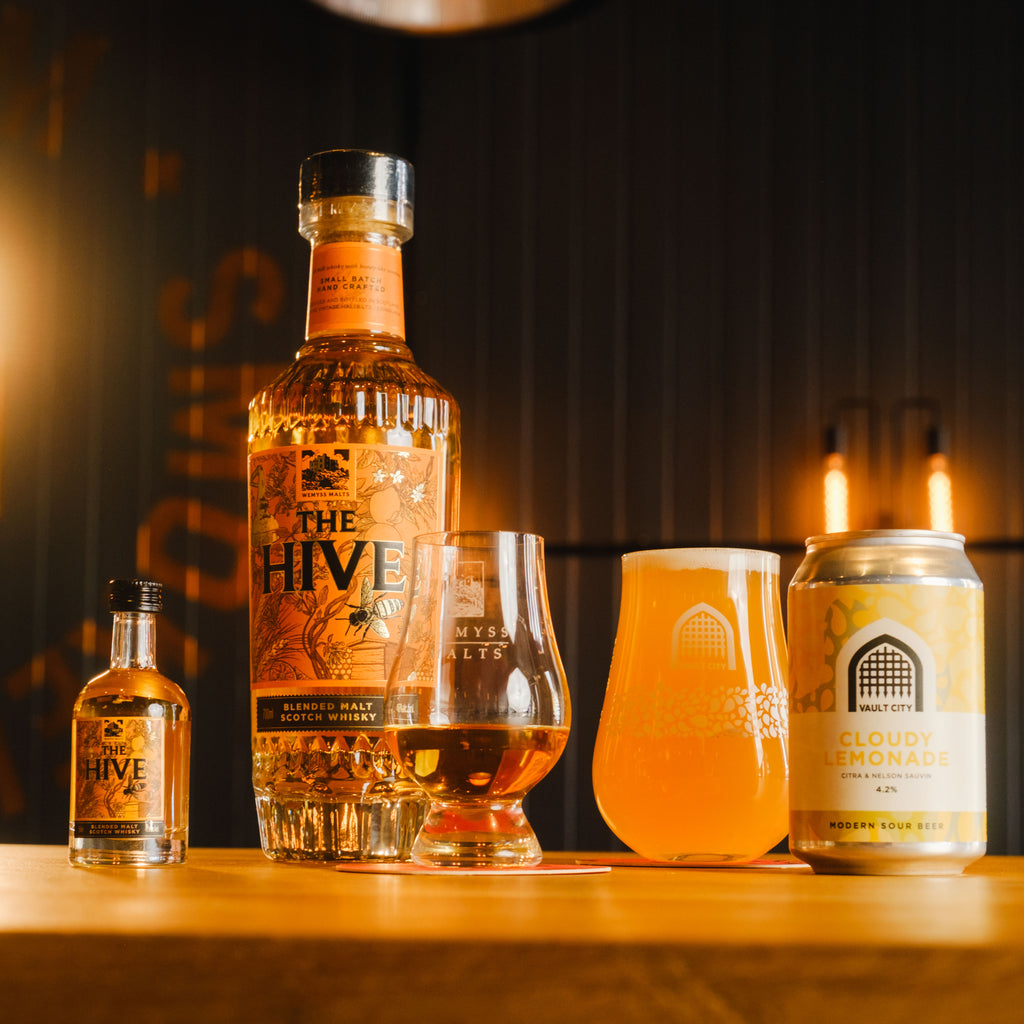 Wemyss Malts The Hive Blended Whisky and Cloudy Lemonade Vault City Sour Beer