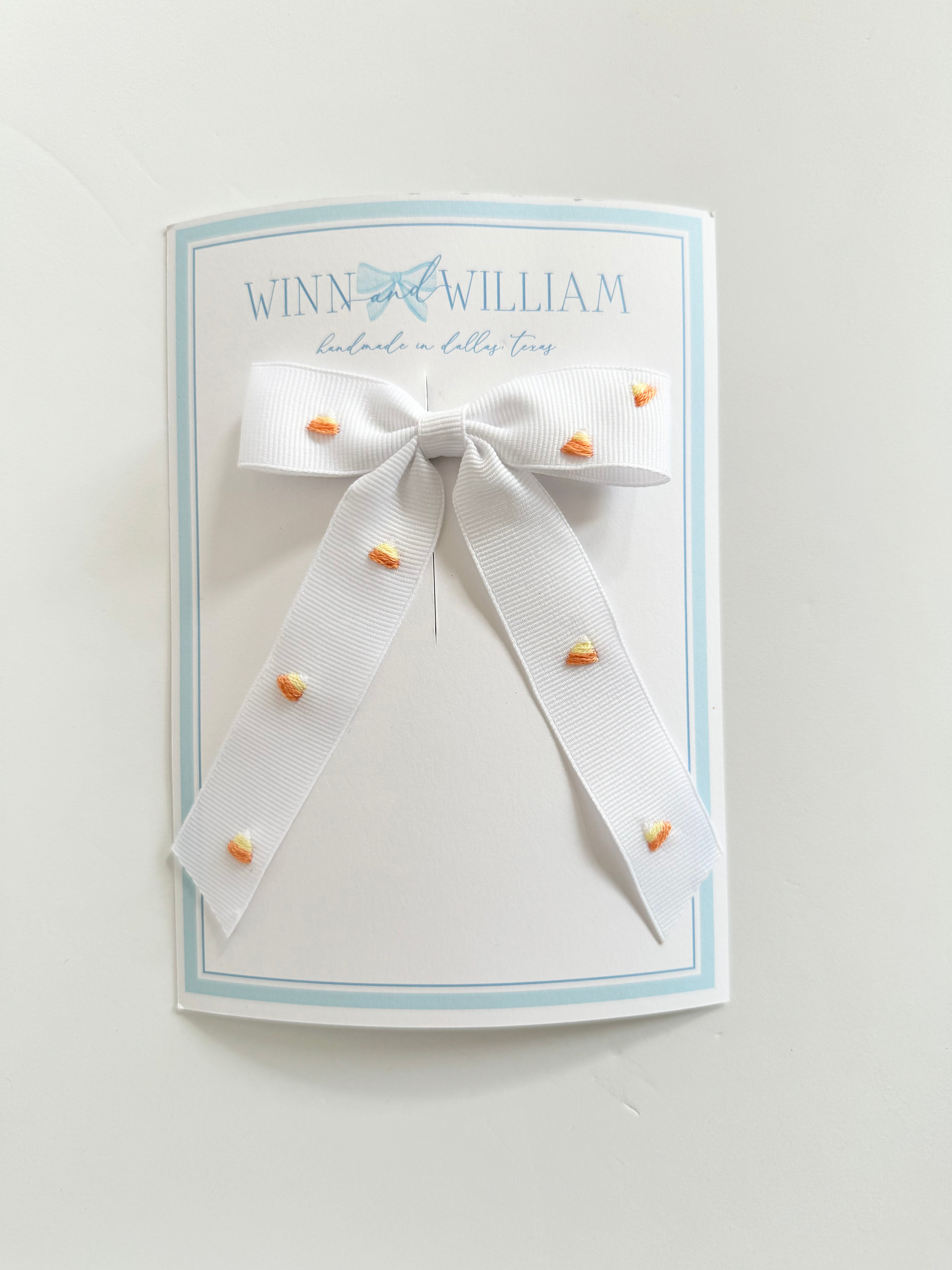 Candy Corn Bow - White