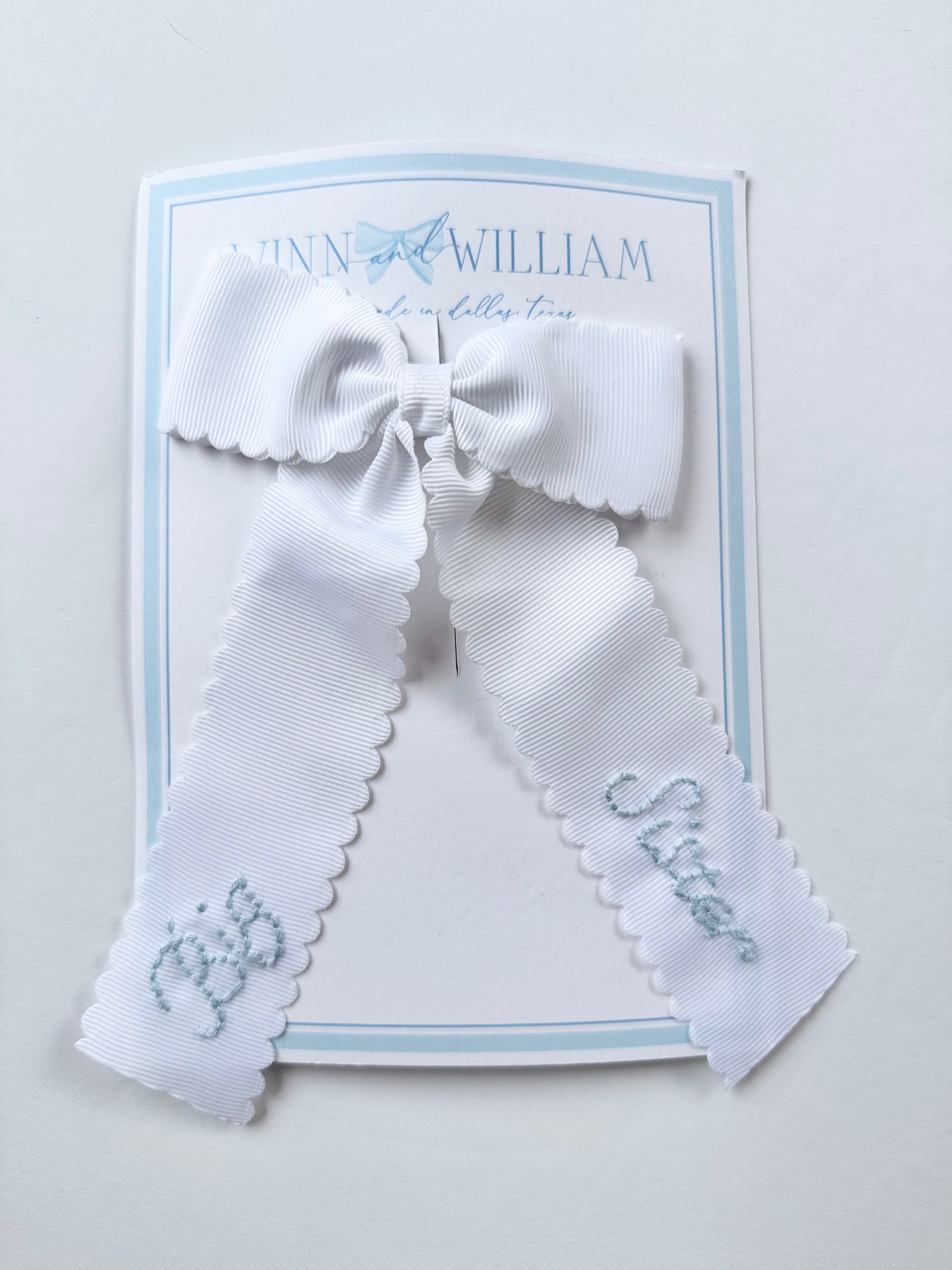 Big Sister Bow - Blue Thread