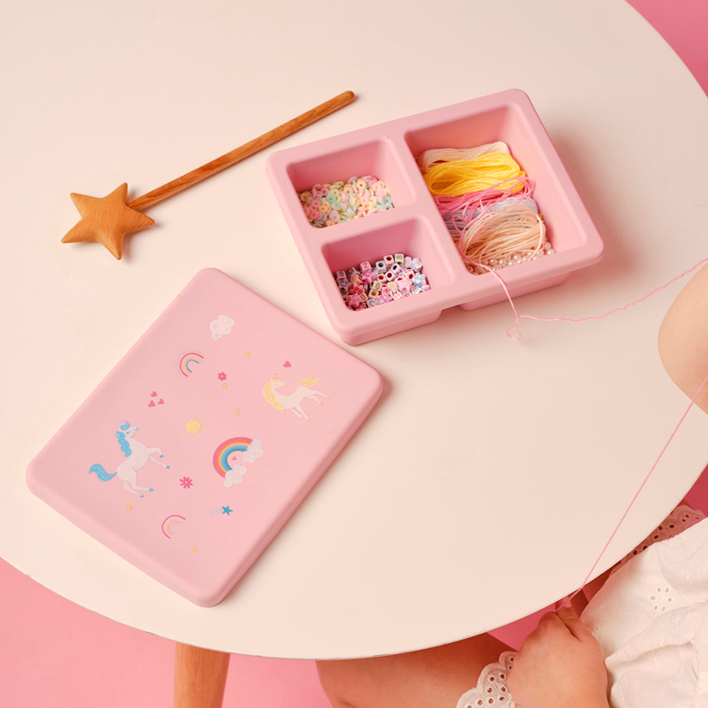 Austin Baby Collection Silicone Bento Box - Safari Warm Cream