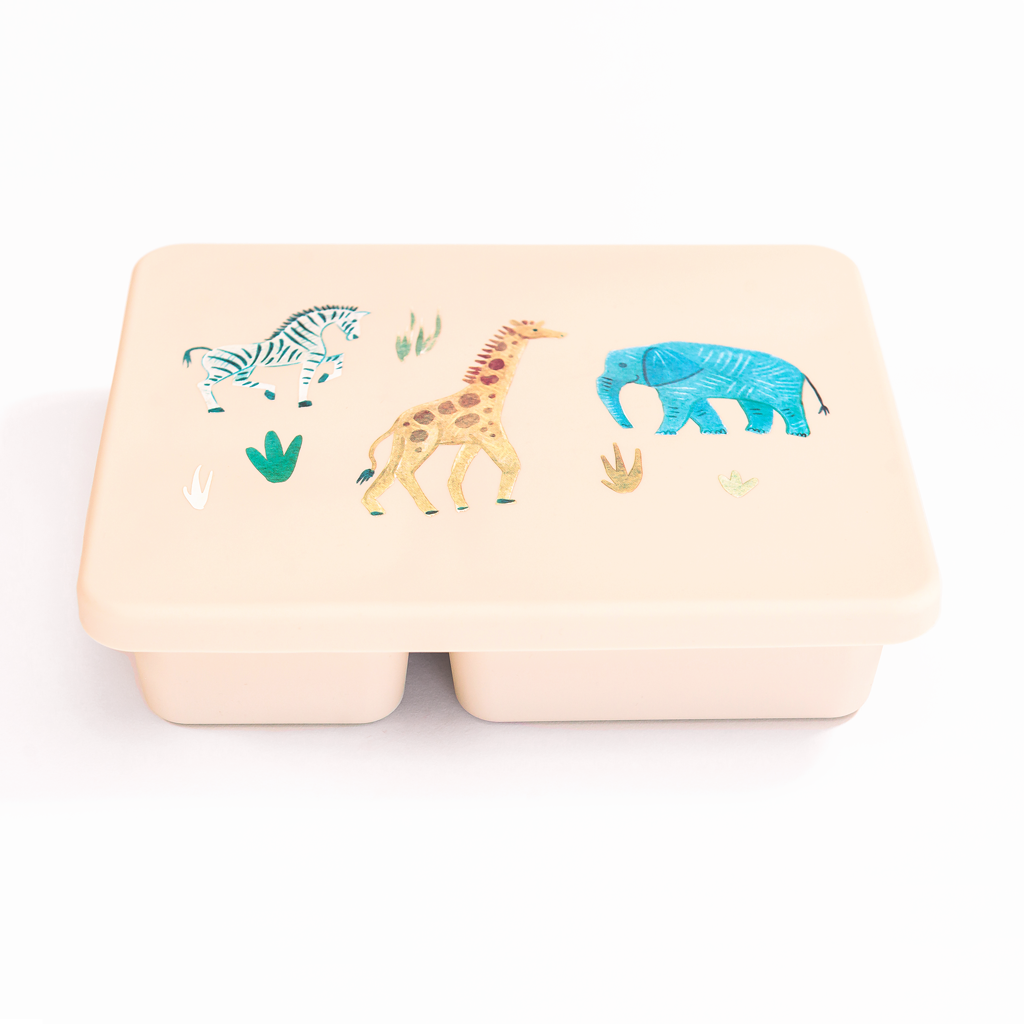 Austin Baby Collection Silicone Bento Box in Wildflower Ripe Peach