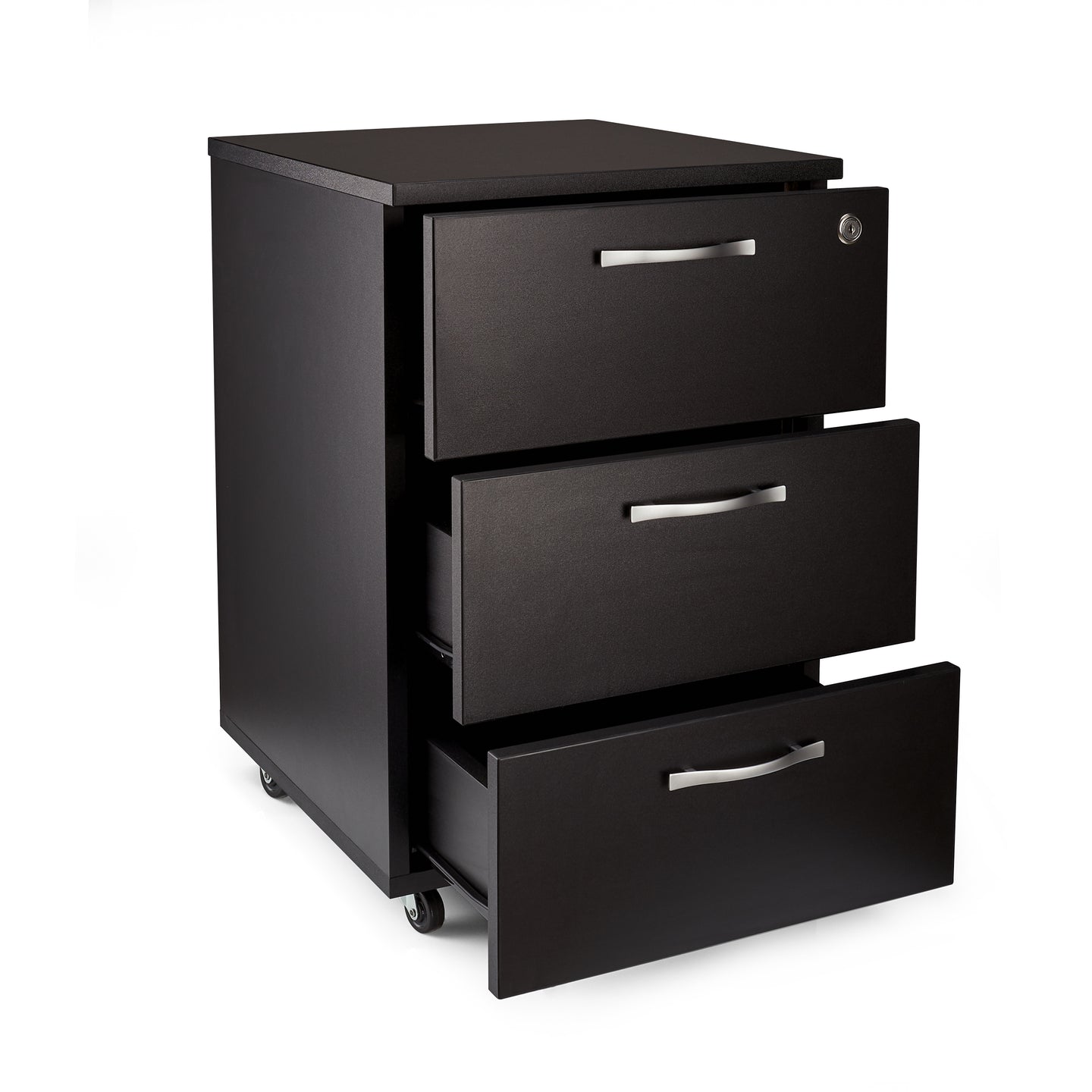 Офис контейнер три чекмеджета с ключ – черен – ChairPro