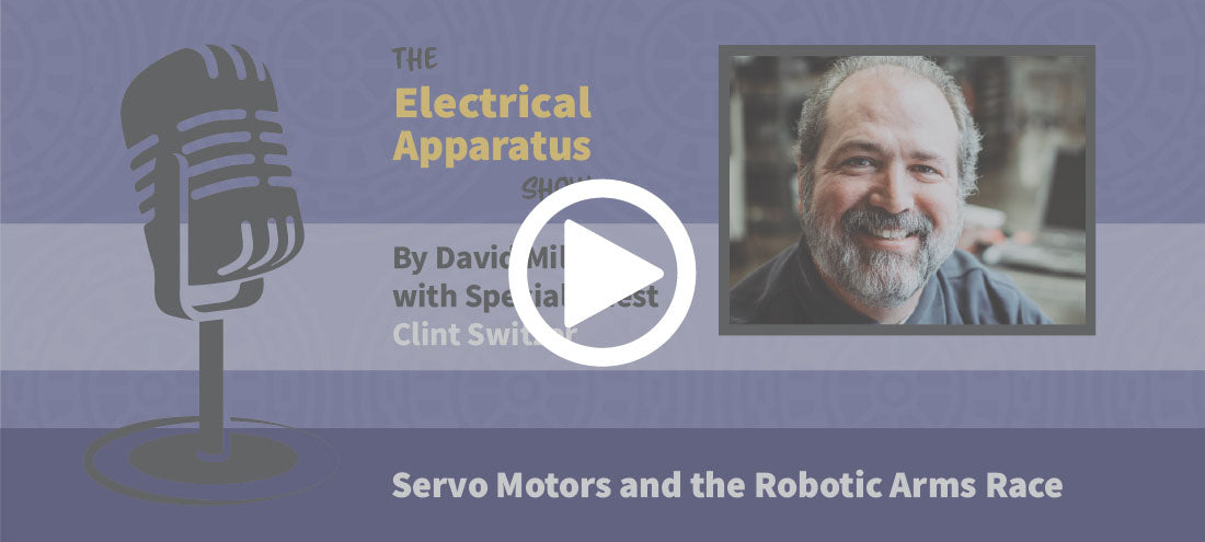 Servomotores y la carrera de brazos robóticos podcast graphic