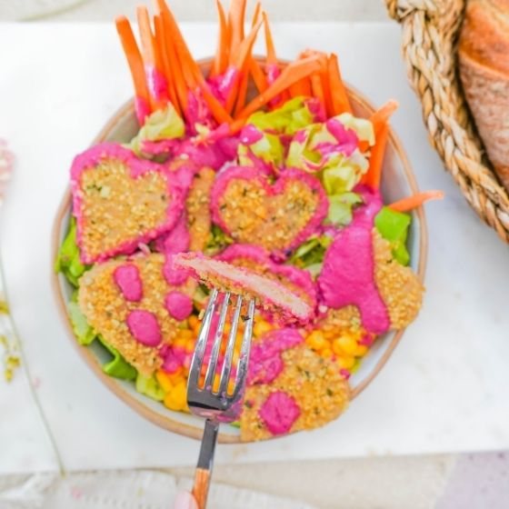 Schnitzel auf Gabel 