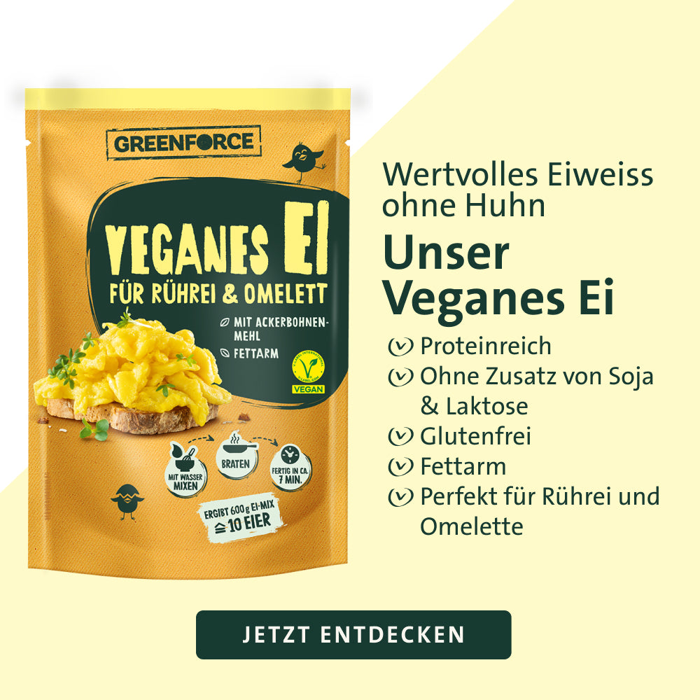 Wertvolles Eiweiss ohne Huhn - Easy To Mix Veganes Ei