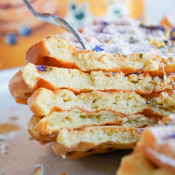 Querschnitt der veganen Waffeln