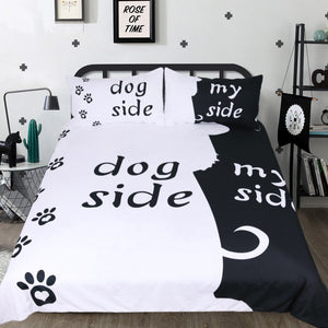 dog side my side duvet cover