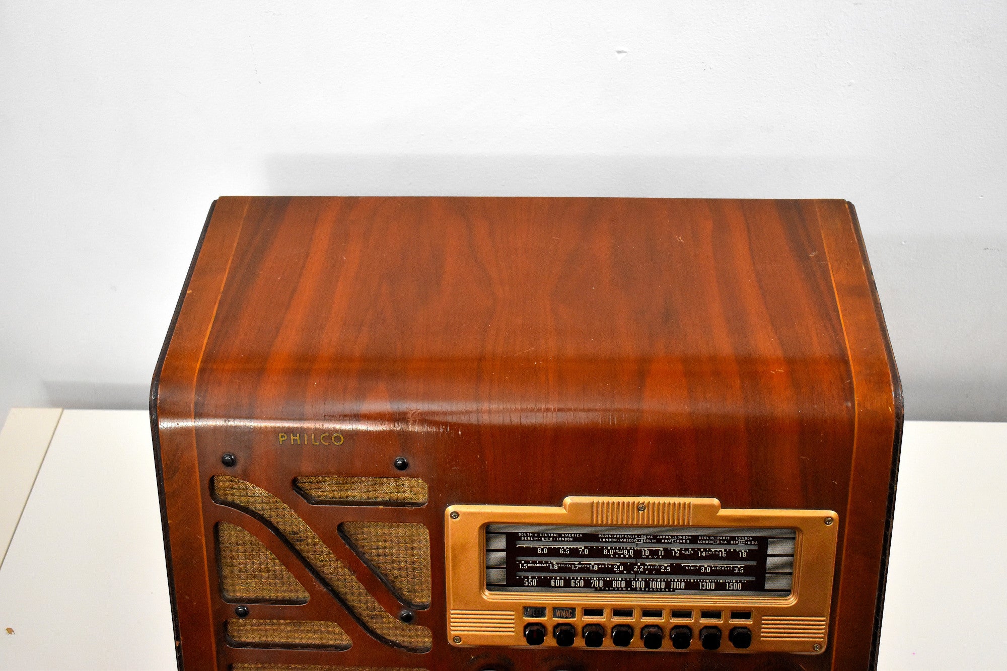 Pre-War Vintage Wood 1939 Philco Model 40-150 AM Short Wave and Police ...