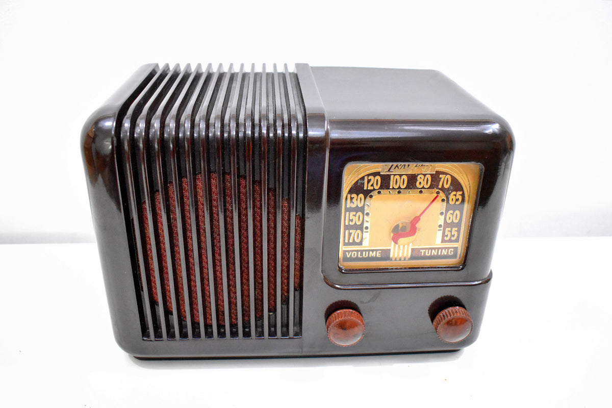 Espresso Brown Bakelite 1943 Trav-Ler Model 5002 AM Vacuum Tube Radio ...