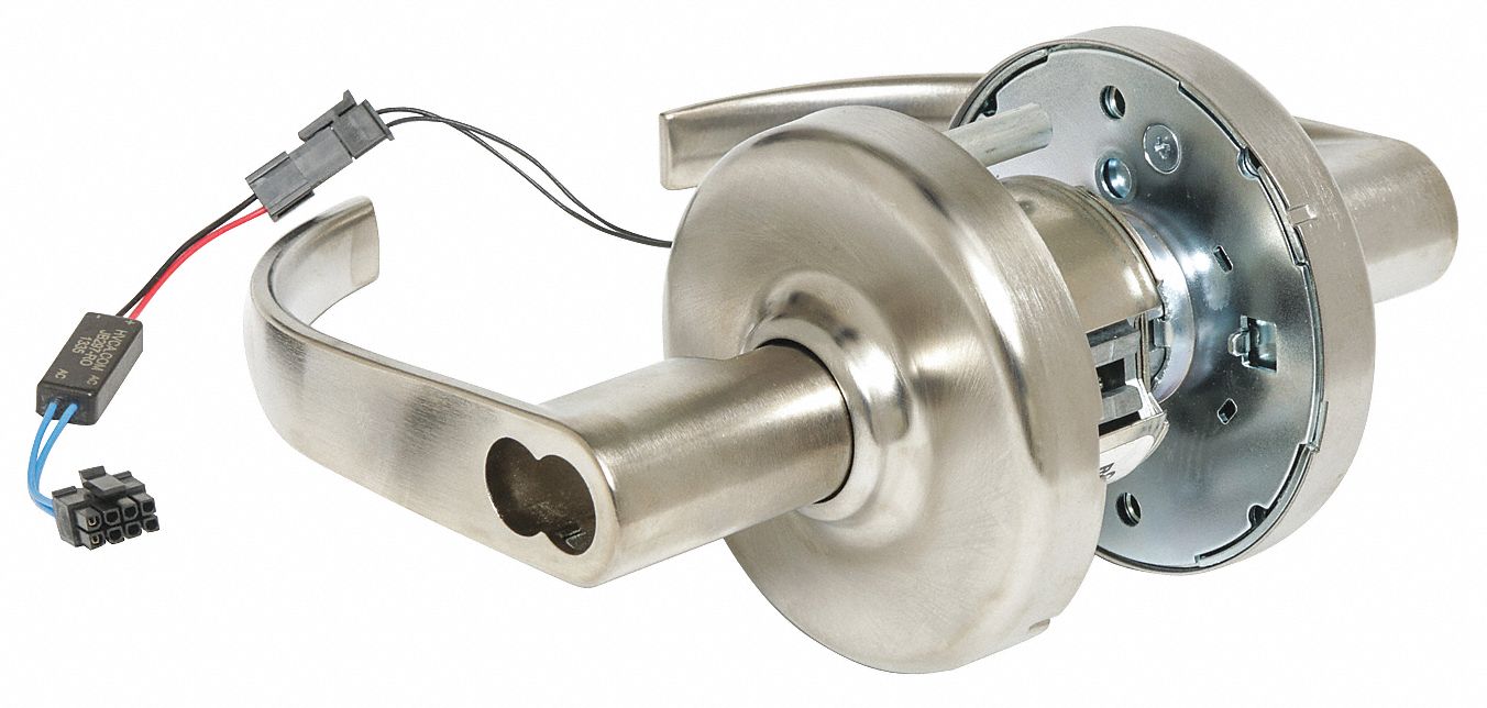 CORBIN CL33905 PZD 626 CL6 12AD Lever Lockset,  Electrical,  Extra Heavy Duty,  Not Keyed,  Satin Chrome,  2 3/4 in Backset