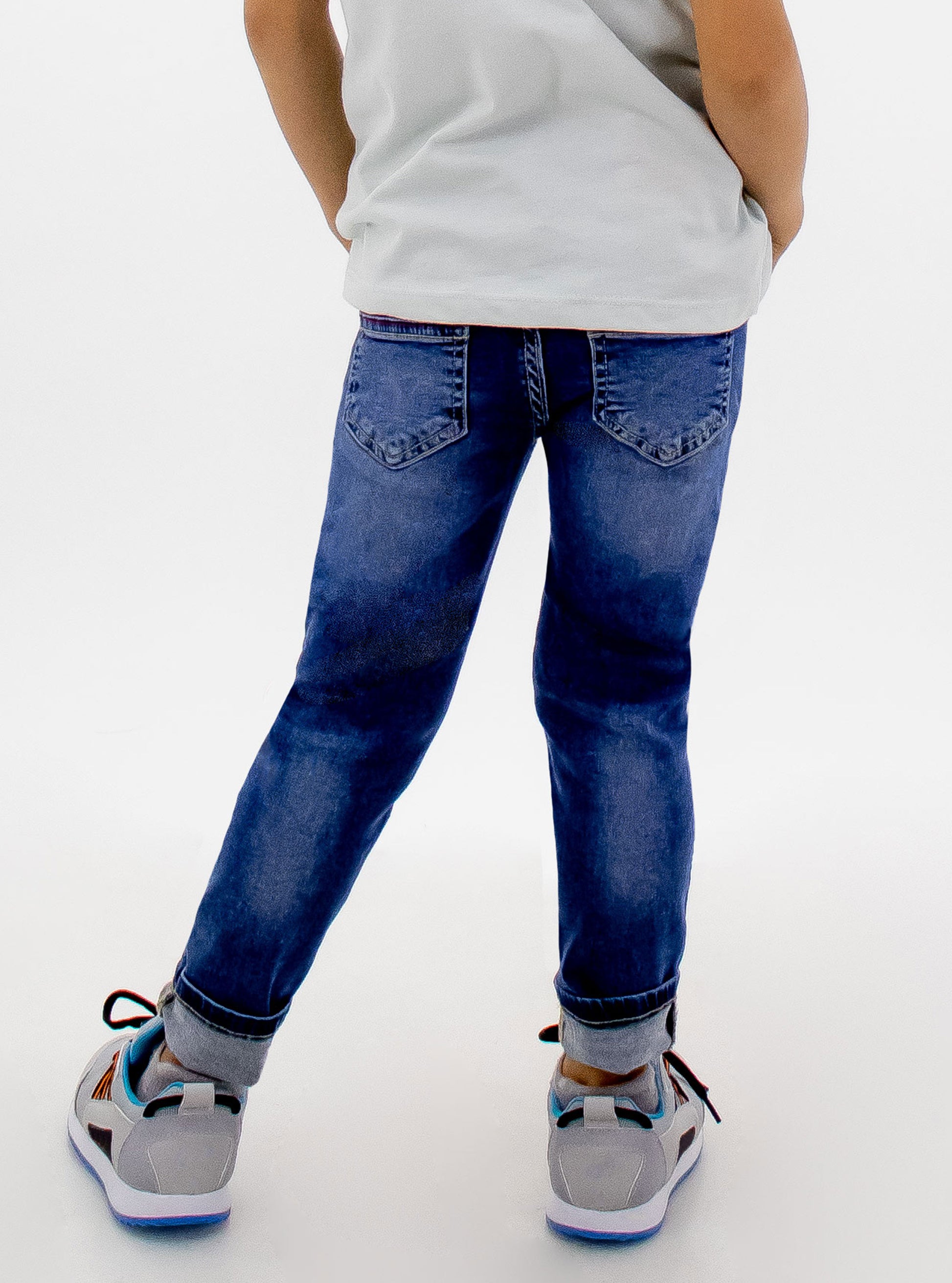 Jeans skinny de color azul oscuro deslavado – COMFORT JEANS