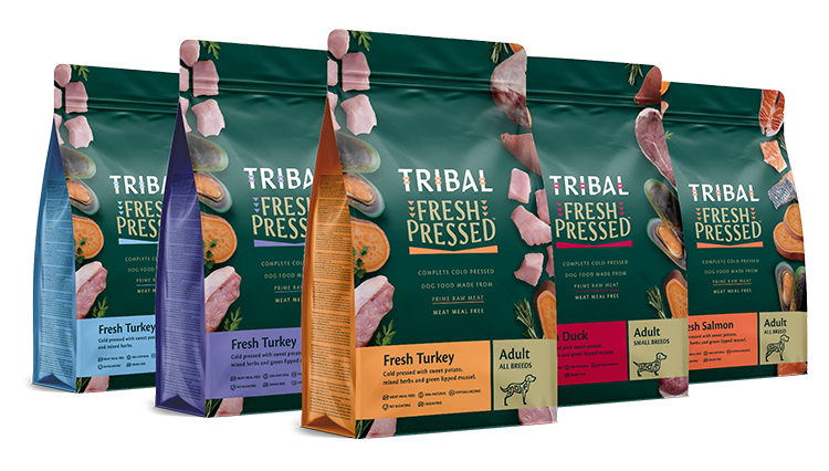 Tribal Fresh Pressed cold pressed complete dry food for dogs of all life stages