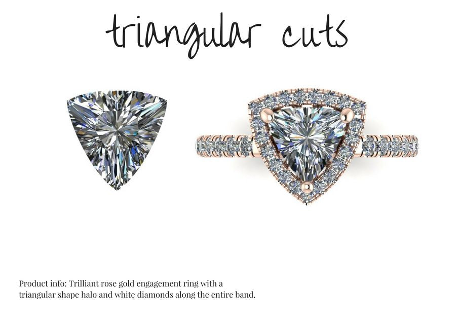 Triangular Diamond Cut ring