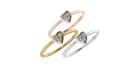 heart ring with diamonds