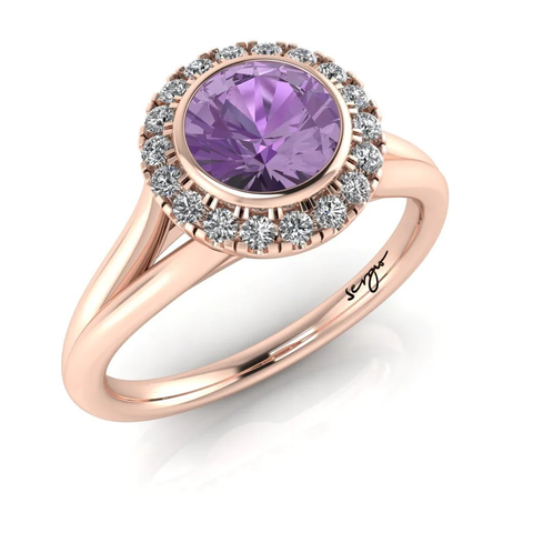 Amethyst Ring With Diamonds - LILA RING