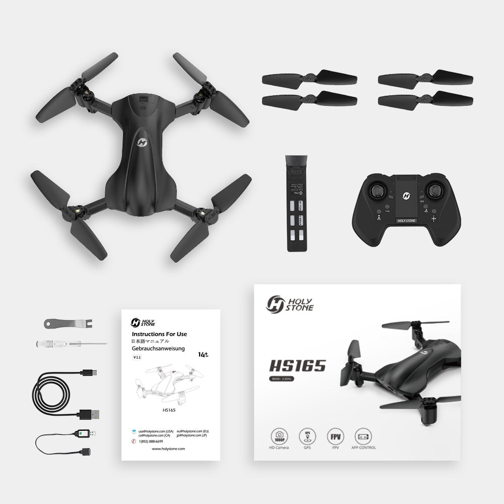 Holy Stone HS165 GPS Drone 5G WiFi 1080P HD FOV 90 Camera Drone Foldable Live Video