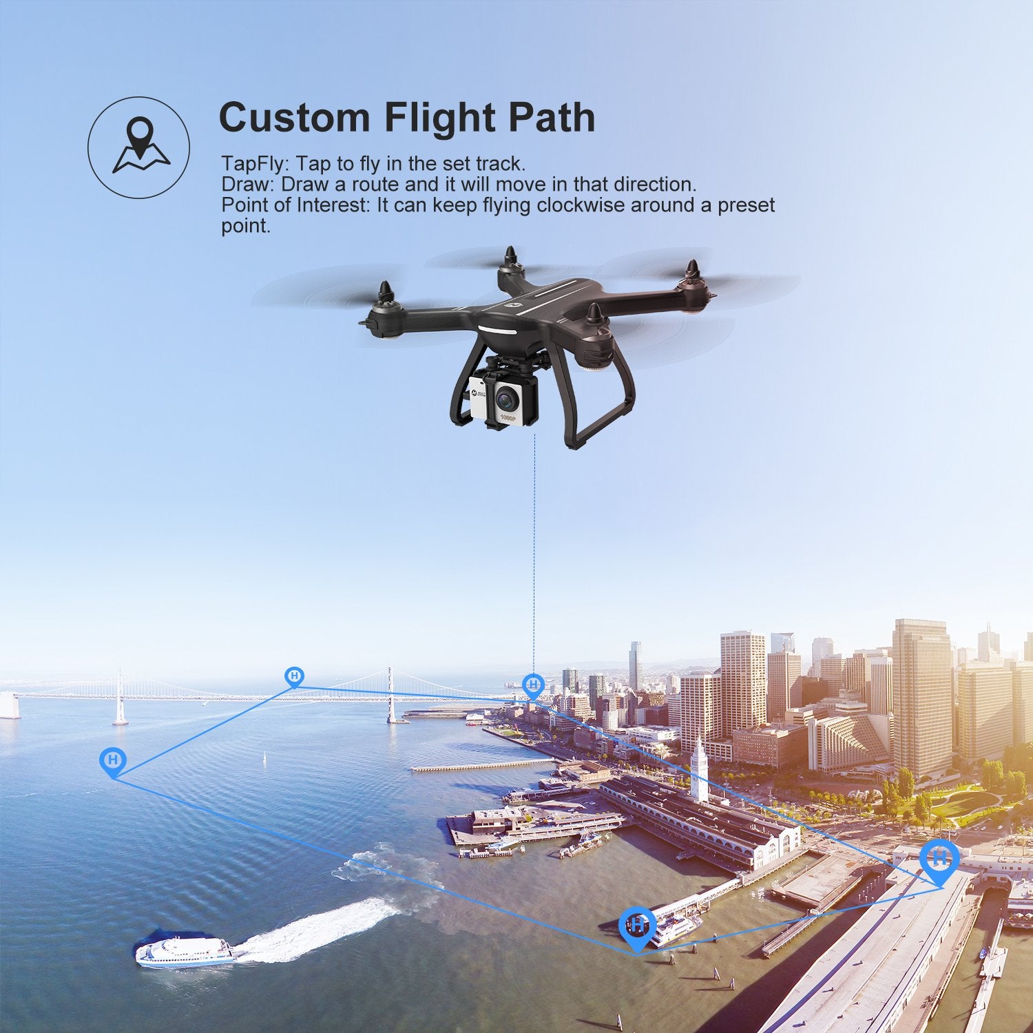 Holy Stone HS700D Drone GPS Brushless 5G 800M WIFI FPV 2K Camera Full HD GPS RC Drone Camera