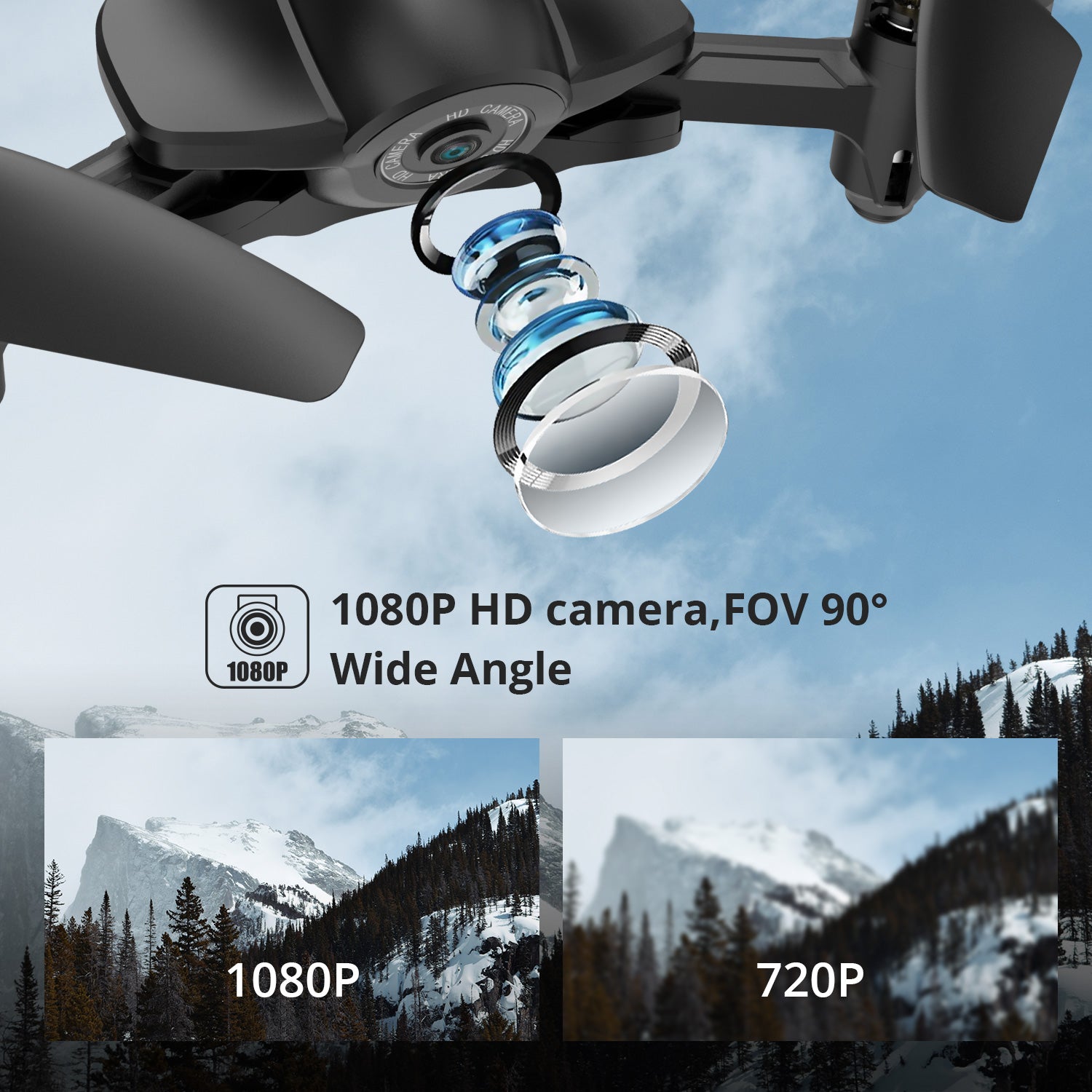 Holy Stone HS165 GPS Drone 5G WiFi 1080P HD FOV 90 Camera Drone Foldable Live Video