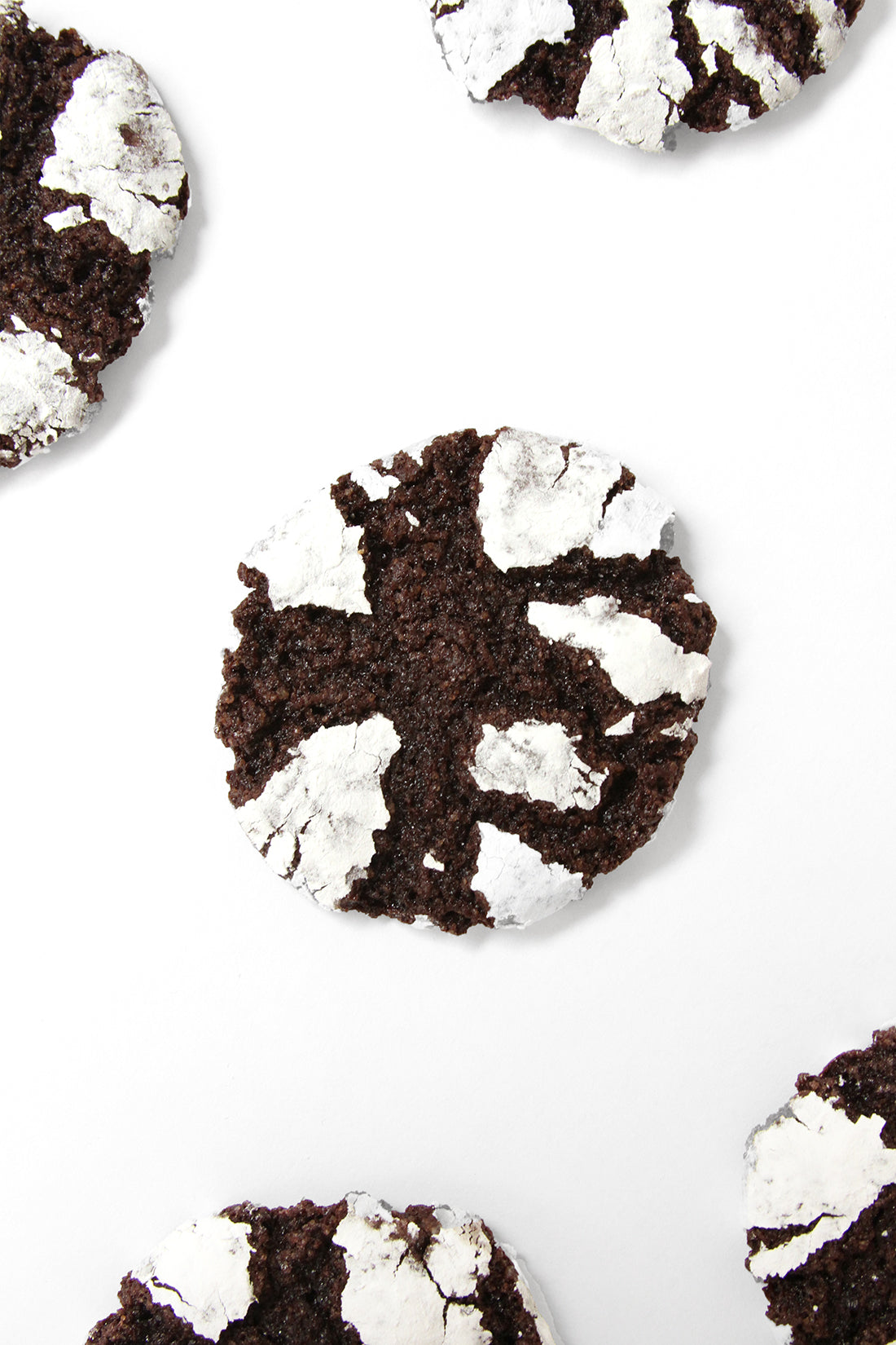 Close up image of the top of a Miss Jones Baking Co Brownie Batter Crinkle Cookie