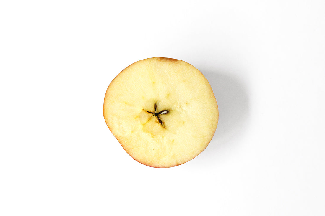 Image from above of half an apple used for Miss Jones Baking Co Caramel Apple Bars