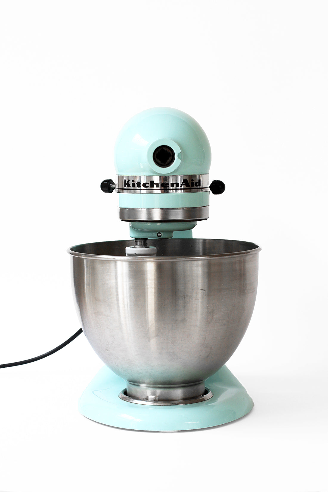 A blue KitchenAid® Artisan Stand Mixer used for mixing Miss Jones Baking Co Chocolate Chip Brownie Skillet