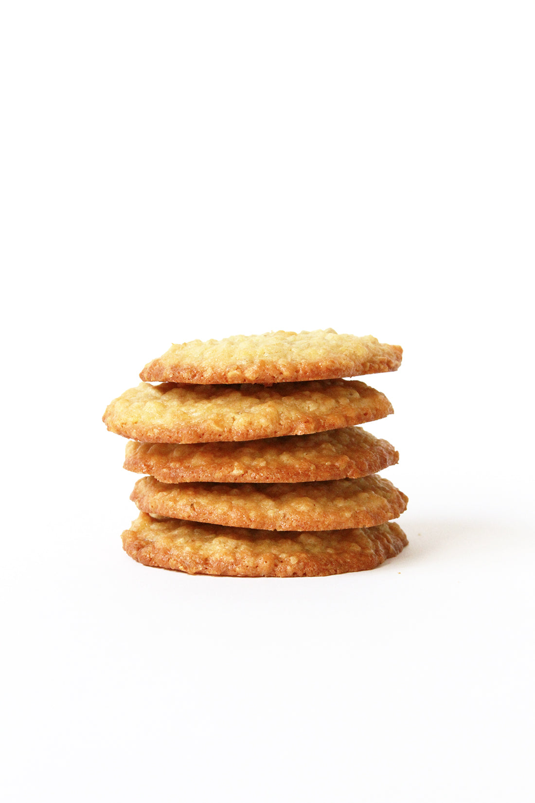 Image of a stack of five Miss Jones Baking Co Ginger Oatmeal Drop Cookies