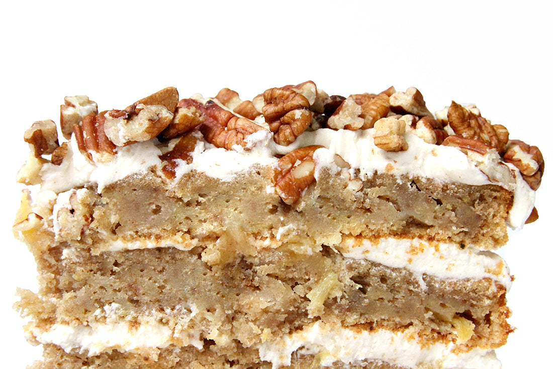 Close up image of inside of Miss Jones Baking Co Classic Hummingbird Cake