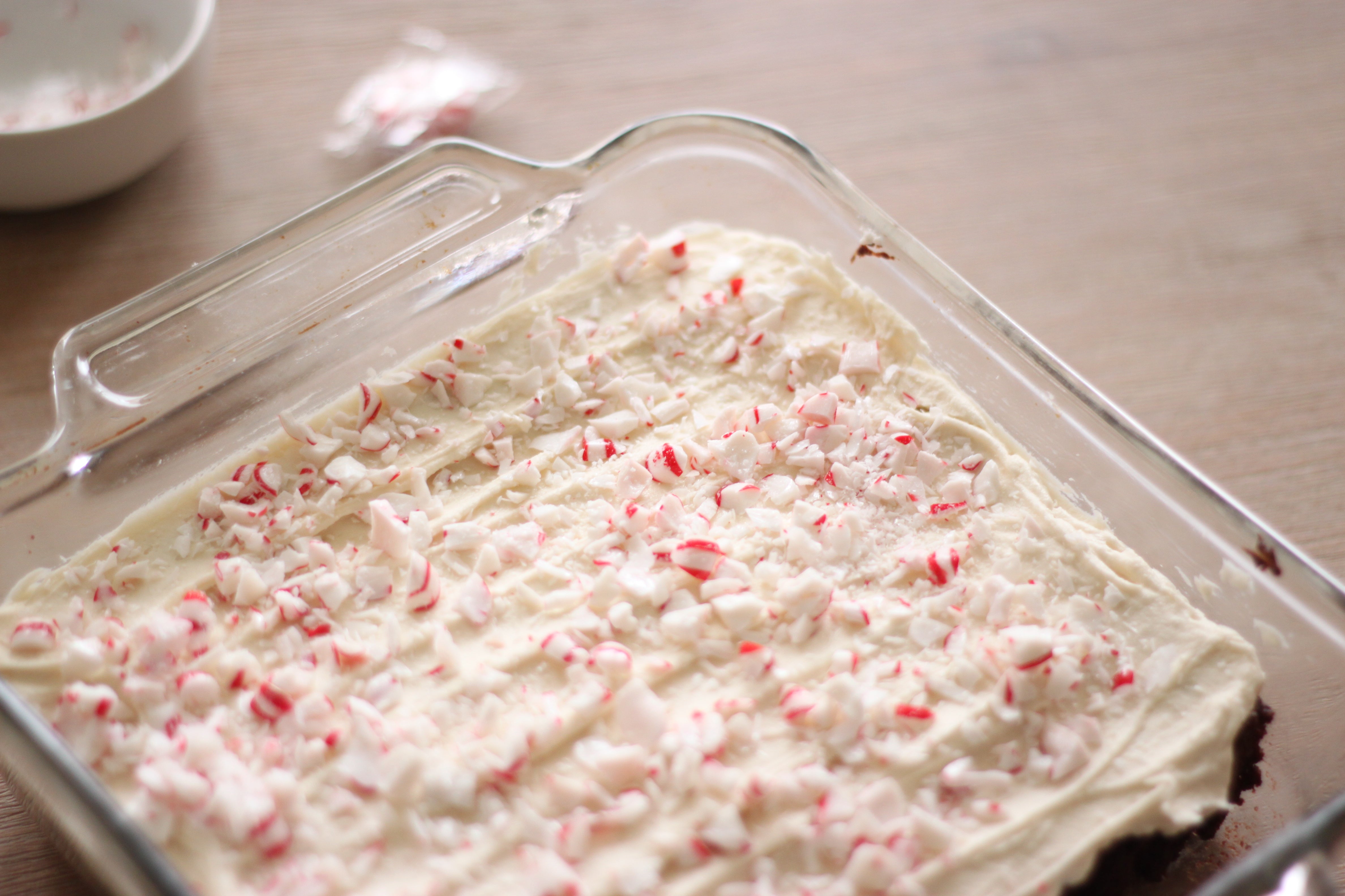 Image of Miss Jones Baking Co Super Chewy Chocolatey Peppermint Bark Brownies in Baking Pan